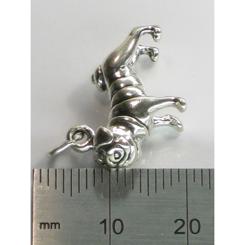 Pug Dog Sterling Silver Charm, Adorable Pet Accessory
